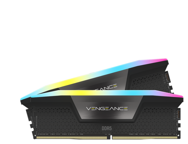 Corsair Vengeance RGB 32GB, DDR5, 6400MHz, CL36, 2x16GB, 1.4V, Negru „CMH32GX5M2B6400C36”