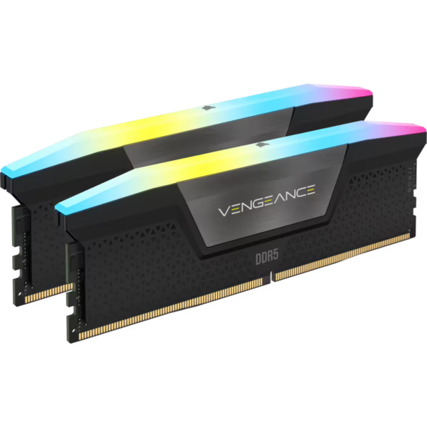 Corsair Vengeance RGB 64GB (2x32GB), DDR5, 6000MHz, CL40, 2x32GB, 1.35V Intel XMP, Negru „CMH64GX5M2B6000C40”