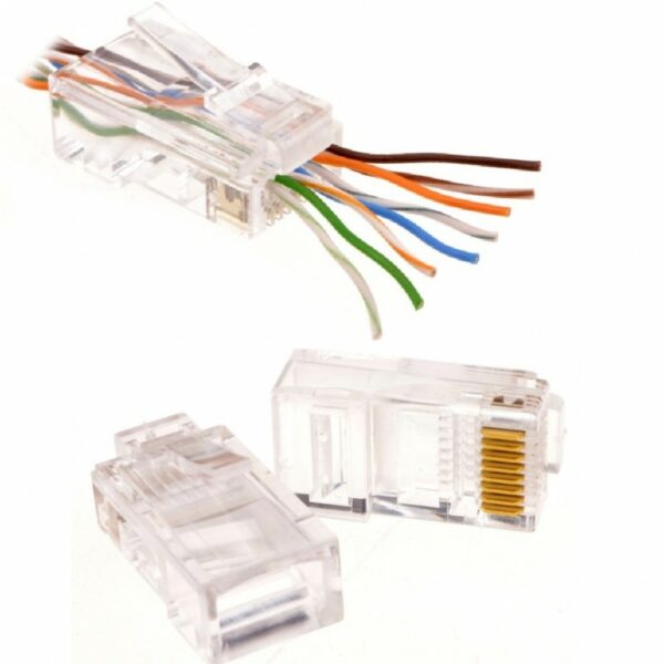 Mufa RJ45 UTP cat.5e passthrough (100 buc) – EMTEX „EMT-PR5E-UTP”