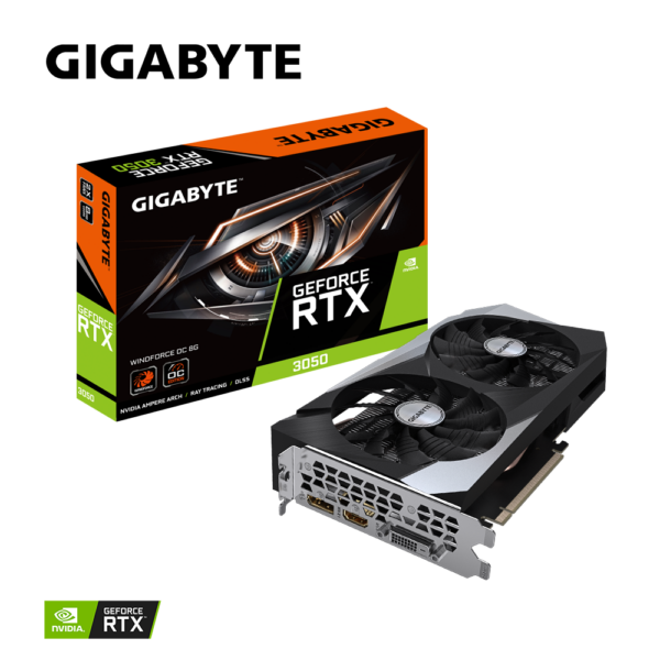 VGA GB GeForce RTX 3050 WINDFORCE OC 8GB „GV-N3050WF2OC-8GD”