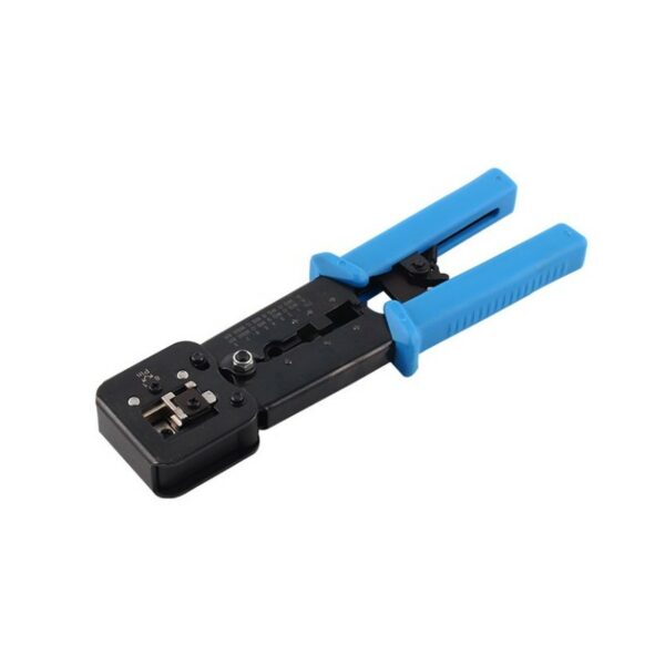 Cleste profesional sertizare conectori RJ11, RJ12, RJ45 cu stripper pentru izolatie si mecanism de blocare si revenire, pentru mufe passthrough „LK-376T”