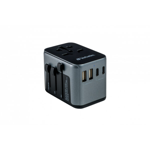 Adaptor universal Verbatim UTA-03, 6-in-1Priza cu USB-C PD si QC, 2 x USB-C, 2 x USB-A „49545” (timbru verde 0.18 lei)