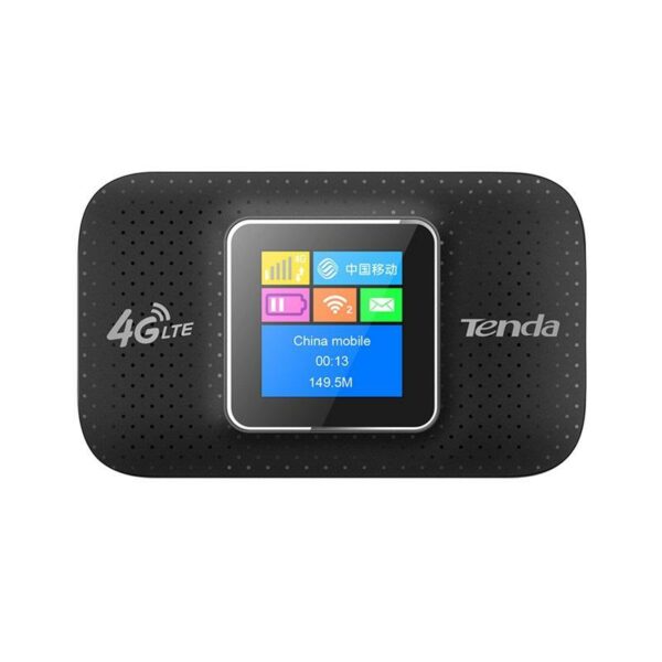 ROUTER Tenda wireless portabil, 4G Mobile Wi-Fi, 150Mbps, Internal LTE Modem, Mini SIM card slot, LED screen display, rechargeable battery „4G185”