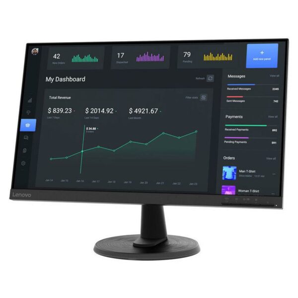 MONITOR LCD 24″ D24-45/67A4KAC6EU LENOVO „67A4KAC6EU” (timbru verde 7 lei)