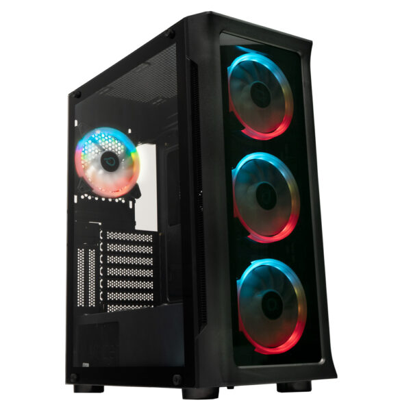 CARCASA SPACER – gaming, Middle Tower, ATX, „SHIELD”, fara sursa, sticla securizata, 4 x ARGB fan, HUB, telecomanda, USB 3.0 x 1, USB 2.0 x 2, HD-AUdio, Jack 3.5mm x 2 ,”SPCS-GC-SHIELD” (timbru verde 0.35 lei)