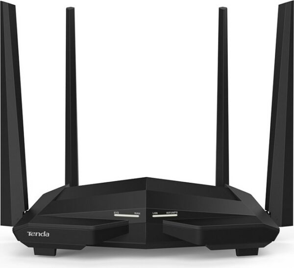 Tenda AC10U Router wireless 802.11a.c AC 1200 Dual Band Porturi 1 WAN, 3 LAN Gigabit , 1 USB| Antene 4 externe 6 dbi CPU Dual Core 1 GHz Gamimg & Streaming Negru „AC10U” (timbru verde 0.8lei)