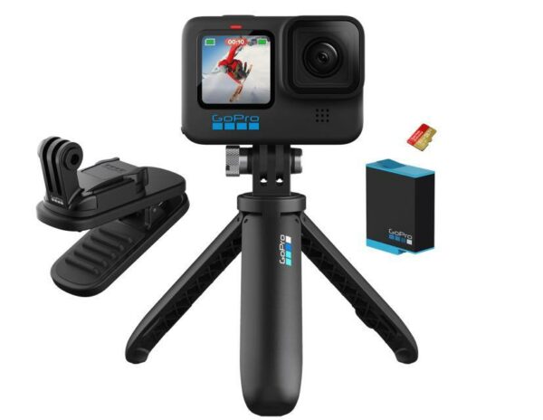 Bundle camera de actiune GoPro H10B, 5.3K60, 23MPProcesor GP2, HyperSmooth 4.0, 8X Slo-Mo, Waterpro „CHDRB-101-CN” (timbru verde 1.20 lei)