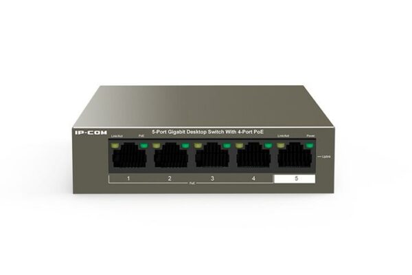IP-COM 5-PORT GIGABIT DESKTOP SWITCH POE „G1105P-4-63W” (timbru verde 2 lei)