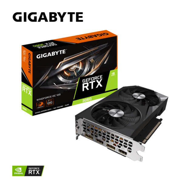 GIGABYTE GeForce RTX 3060 WINDFORCE OC 12G 2xDP 2xHDMI „GV-N3060WF2OC-12GD” PLACI VIDEO Gigabyte