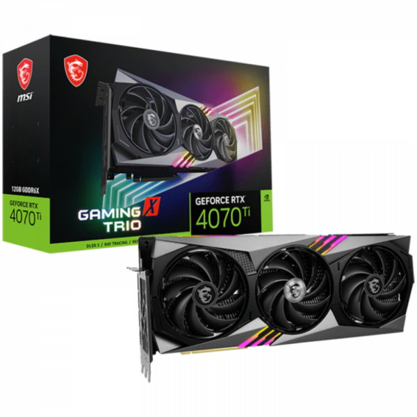 MSI Video Card Nvidia GeForce RTX 4070 Ti GAMING X TRIO 12G, 12GB GDDR6X, 192bit, PCIe 4.0, 3x DP 1.4a, HDMI 2.1a, RAY TRACING, Triple Fan, 700W Recommended PSU, 3Y „RTX_4070_TI_GAMING_X_TRIO_12G”