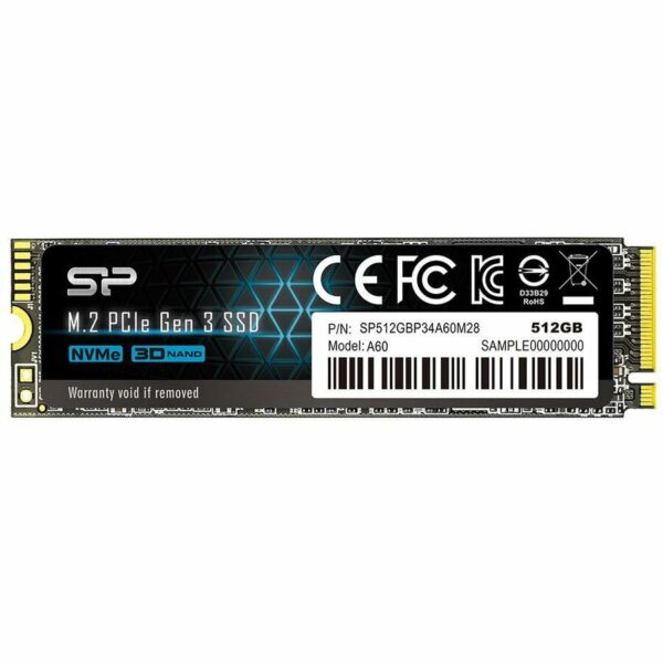 SSD SP A60 512GB PCIe Gen 3×4 M.2 2280 „SP512GBP34A60M28”