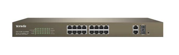 TENDA 16-PORT+2GB WEB SMART POE SWITCH „TEF1218P-16-250W” (timbru verde 2 lei)