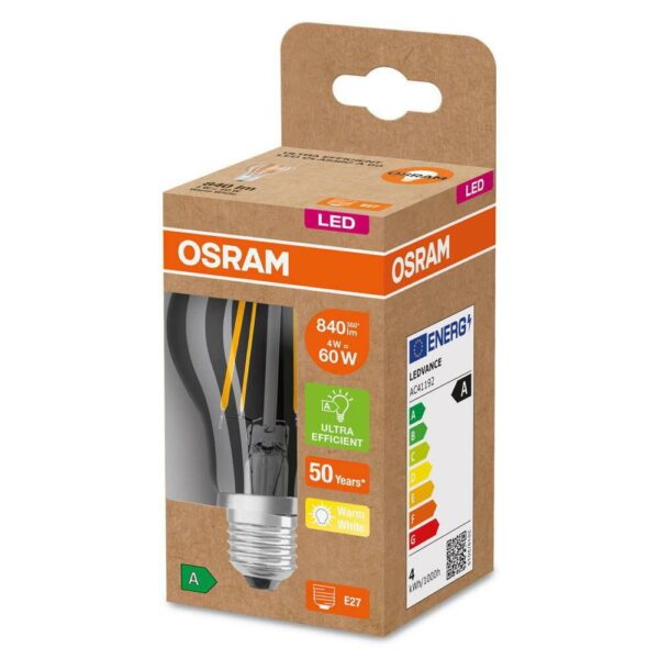 LED CLA60 4W/830 230V FIL EA E27FS1OSRAM „000004099854009976” (timbru verde 0.45 lei)