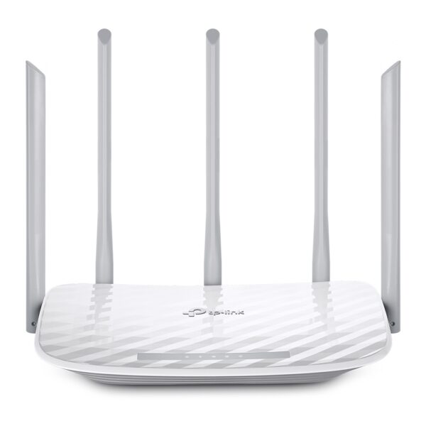 ROUTER TP-LINK wireless 1350Mbps, 4 porturi 10/100Mbps, 5 antene ext, Dual Band AC1350, „Archer C60” 45504837 (timbru verde 2 lei)
