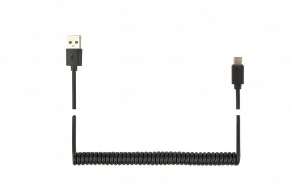 CABLU alimentare si date GEMBIRD, pt. smartphone, USB 2.0 (T) la USB 2.0 Type-C (T), 0.6m, spiralat, negru, „CC-USB2C-AMCM-0.6M” (timbru verde 0.08 lei)