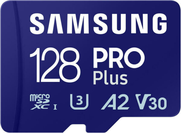 SAMSUNG PRO Plus 128GB microSD UHS-I U3 Full HD 4K UHD 180MB/s Read 130MB/s Write Memory Card Incl. SD-Adapter 2023 „MB-MD128SA/EU” (timbru verde 0.03 lei)