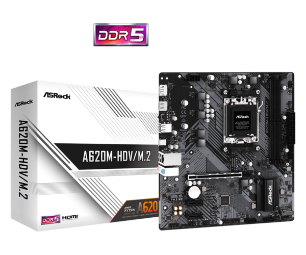 MB ASROCK A620M-HDV/M.2 AM5 DDR5 „A620M-HDV/M.2”