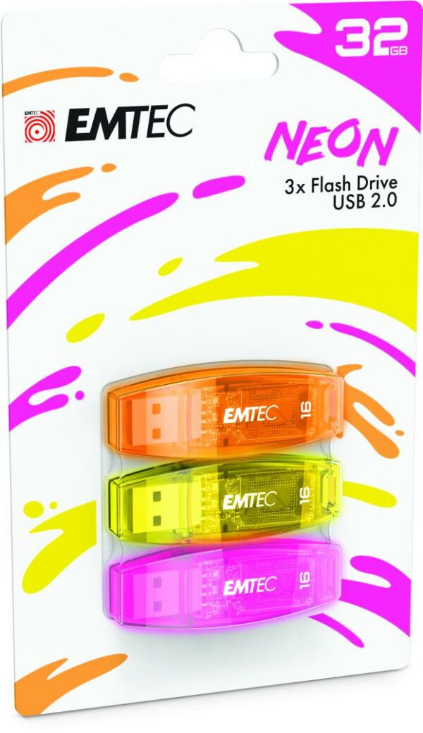 USB FLASH DRIVE 32GB C410 USB 2.0 EMTEC PACK OF 3 „ECMMD32GC410P3N” (timbru verde 0.03 lei)