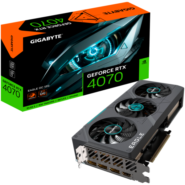 GIGABYTE Video Card NVIDIA GeForce RTX 4070 EAGLE OC 12GB, GDDR6X 12GB/192bit, PCI-E 4.0, 1x HDMI, 3x DP, Retail „GV-N4070EAGLE OC-12GD”