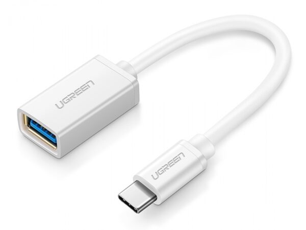 CABLU ADAPTOR Ugreen, „US154”, USB Type-C(T) to USB 3.0(M), 5Gbps, Nickle-Plated , 15cm, alb „30702” (timbru verde 0.08 lei) – 6957303837021