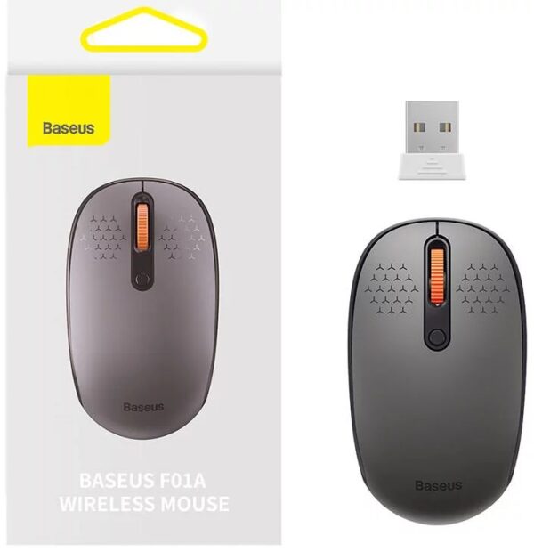 MOUSE Baseus, wireless 2.4GHz, optic,3/1 butoane/scroll, 800/1200/1600DPI, raza 10-20m, gri „B01055502833-00” (timbru verde 0.18 lei)