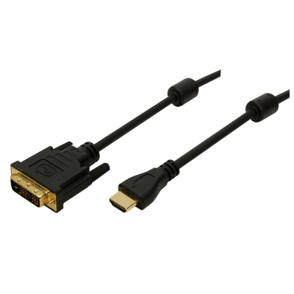 ADAPTOR video Logilink, HDMI (T) la DVI-D(T), rezolutie maxima 2K FHD (1920 x 1200) la 60 Hz, conectori auriti, 2m, negru, „CH0004” (timbru verde 0.8 lei)