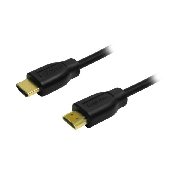 CABLU video Logilink, HDMI (T) la HDMI (T), rezolutie maxima 4K UHD (3840 x 2160) la 30 Hz, conectori auriti, 2m, negru „CH0037” (timbru verde 0.8 lei)