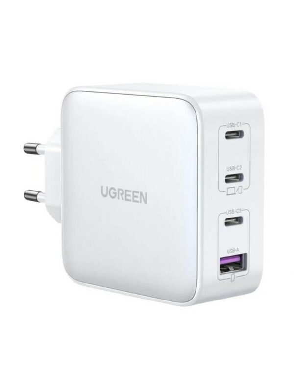 INCARCATOR retea Ugreen, „CD226” Quick Charge, 100W GaN, 3 x USB Type-C 5V/3A, 1 x USB, alb „15337” (timbru verde 0.18 lei) – 6941876213375