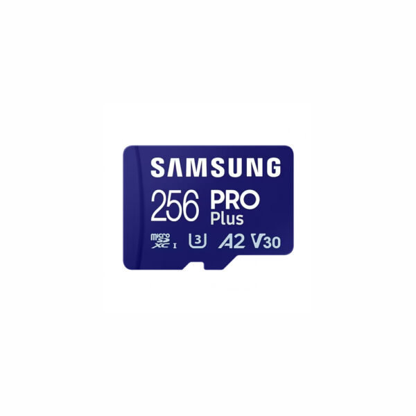 SAMSUNG PRO Plus microSD 256GB Up to 180MB/s Read and 130MB/s Write speed with Class 10 4K UHD incl. Card reader 2023 „MB-MD256SB/WW” (timbru verde 0.03 lei)