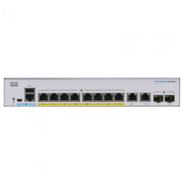 CISCO CBS250-8FP-E-2G 8GB 2SFP SW POE „CBS250-8FP-E-2G” (timbru verde 2 lei)