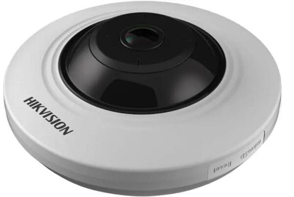 CAMERA IP Hikvision, fisheye pt. interior | exterior, dist. IR 8 m, tip lentila 1.16 mm, 3 Mpx, PoE, slot SD card, „DS-2CD2935FWD-I” (timbru verde 0.8 lei)