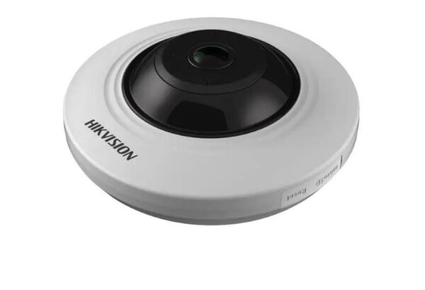 CAMERA IP Hikvision, fisheye pt. interior | exterior, dist. IR 8 m, tip lentila fixa 1.1 mm, 5 Mpx, PoE, slot SD card, „DS-2CD2955FWD-IS” (timbru verde 0.8 lei)