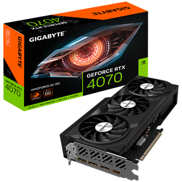 GIGABYTE Video Card NVIDIA GeForce RTX 4070 WINDFORCE OC 12GB, GDDR6X 12GB/192bit, PCI-E 4.0, 1x HDMI, 3x DP, Retail „GV-N4070WF3OC-12GD”