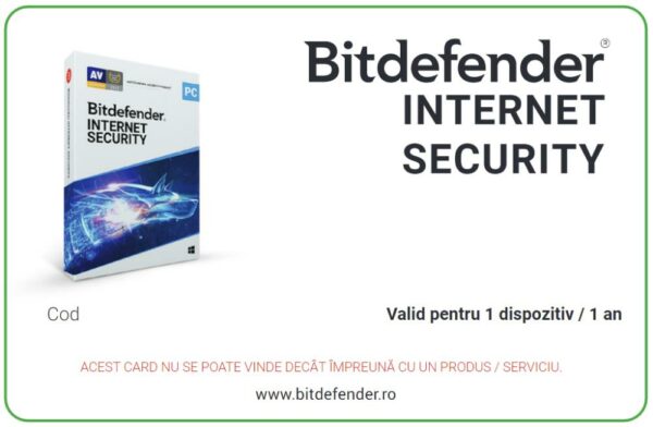 SW RET INTERNET SECURITY / 1PC SCRATCH CARD BITDEFENDER,”IS03ZZCSN1201HEN”