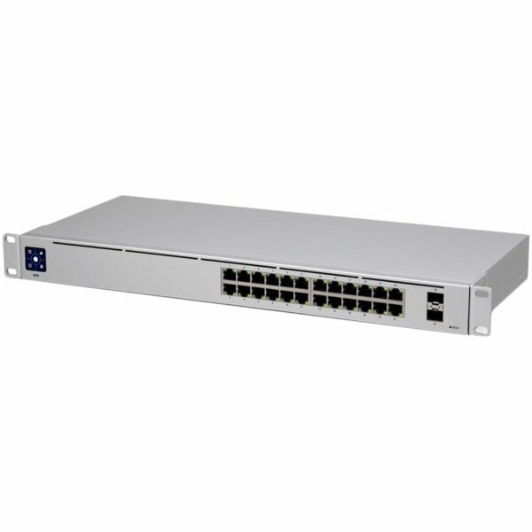 Ubiquiti UniFi Switch 24 is a fully managed Layer 2 switch with (24) Gigabit Ethernet ports and (2) Gigabit SFP ports for fiber connectivity „USW-24-EU” (timbru verde 2 lei)