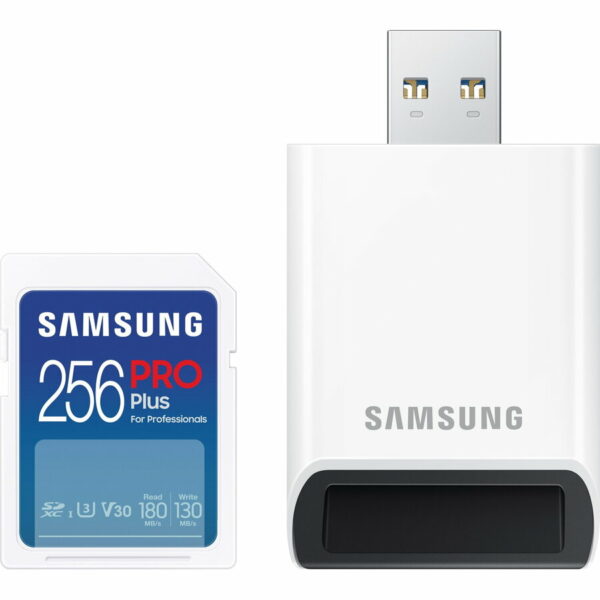 SAMSUNG PRO Plus Reader Full Size SDXC Card 256GB „MB-SD256SB/WW” (timbru verde 0.03 lei)