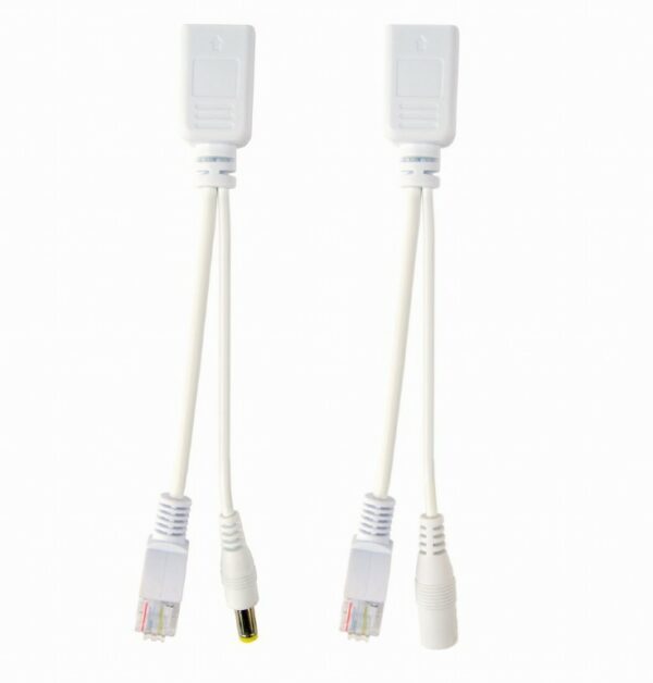 Kit adaptor pasiv POE, cablu injector RJ45 + alimentare RJ45, white, Gembird „PP12-POE-0.15M-W” (timbru verde 0.8 lei)