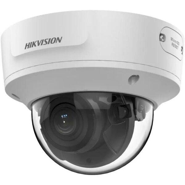 CAMERA IP Hikvision, dome pt. interior | exterior, dist. IR 30 m, tip lentila varifocala motorizata 2.8 – 12 mm, 2 Mpx, PoE, carcasa metal, slot SD card, „DS-2CD1723G2-IZ” (timbru verde 0.8 lei)