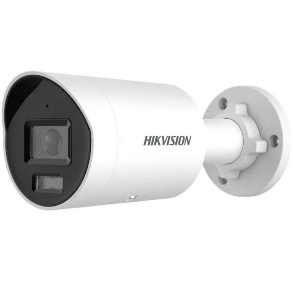 CAMERA IP Hikvision, bullet pt. interior | exterior, dist. IR 40 m, tip lentila fixa 2.8 mm, 2 Mpx, microfon, PoE, carcasa metal, slot SD card, „DS-2CD2026G2-IU28D” (timbru verde 0.8 lei)