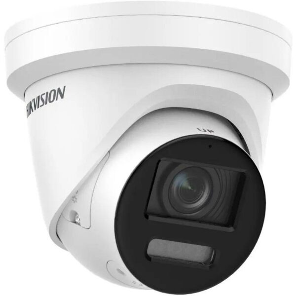 CAMERA IP Hikvision, turret pt. interior | exterior, dist. IR 30 m, tip lentila fixa 2.8 mm, 8 Mpx, microfon, PoE, carcasa metal, slot SD card, „DS-2CD2387G2LSUSL2” (timbru verde 0.8 lei)