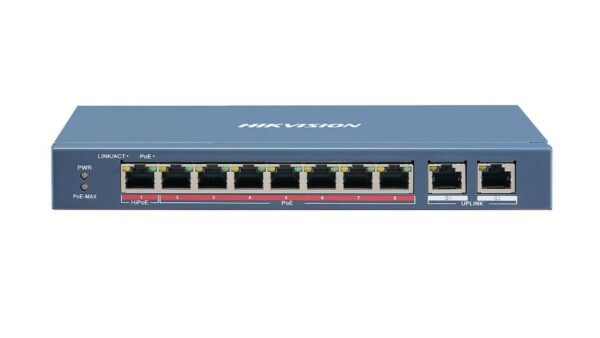 SWITCH 8PORTURI 2UPLINK 90W UNMANAGED „DS-3E1310HP-EI” (timbru verde 2 lei)