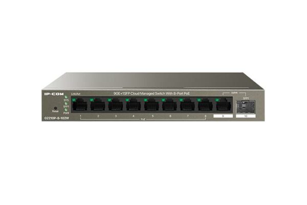 IP-COM 8-PORT GIGABIT DESKTOP SWITCH POE „G2210P-8-102W”(timbru verde 2 lei)