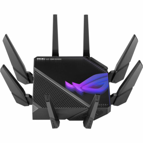 ASUS ROG Rapture GT-AXE16000 Quad-band WiFi 6E 802.11ax Gaming Router Dual 10G ports 2.5G WAN port VPN Fusion AiMesh support „90IG06W0-MU2A10” (timbru verde 0.8 lei)