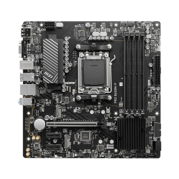 MSI PRO B650M-P AMD B650 Supports AMD Ryzen 7000 Series Desktop Processors Socket AM5 Support HDMITM 2.1 1x DP 1x VGA „PRO B650M-P”