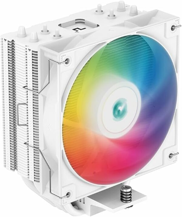Cooler Deepcool „AG400”, compatibil skt. Intel si AMD, racire cu aer, ventilator 120 mm, 2000 rpm, inaltime cooler 150mm, 4 heatpipe, iluminat RGB „R-AG400-WHANMC-G-2” (timbru verde 0.8 lei)