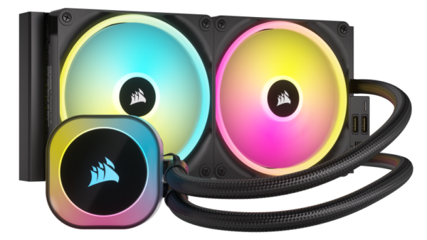 Cooler Corsair „iCUE LINK H115i”, skt universal, racire cu lichid, ventilator 120 mm x 2, 2000 rpm, iluminat RGB, „CW-9061002-WW” (timbru verde 2 lei)