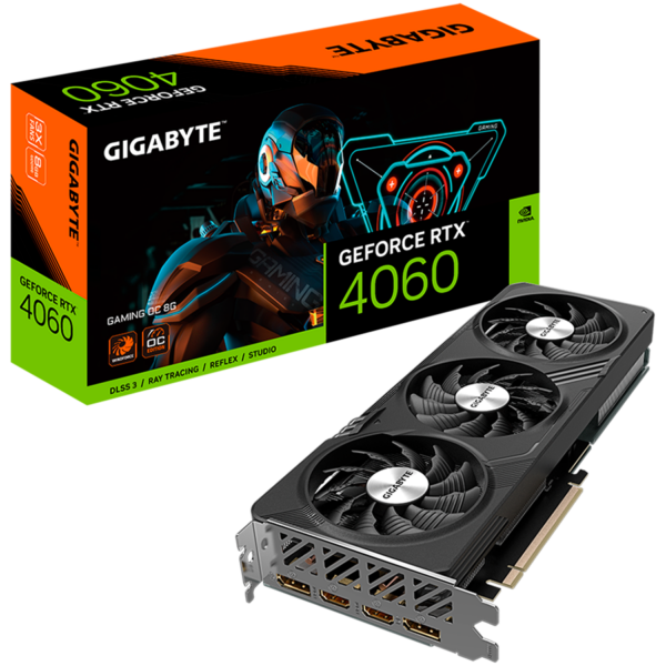 GIGABYTE Video Card NVIDIA GeForce RTX 4060 GAMING OC 8G, GDDR6 8GB/128bit, PCI-E 4.0 x8, 1×8-pin, Retail „GV-N4060GAMING OC-8GD”