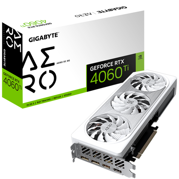 GIGABYTE Video Card NVIDIA GeForce RTX 4060 Ti AERO OC 8G (8GB GDDR6/128bit, PCI-E 4.0, Core Clock 2580 MHz (Reference Card: 2535 MHz), CUDA Cores 4352, Recommended PSU 500W, 2xDP, 2xHDMI) „GV-N406TAERO_OC-8GD”