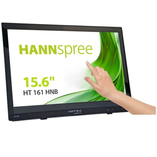 Hannspree, HT161HNB, Monitor, Touch, 15.6″ Wide, 1366×768, 220cd/m?, 12 ms, 500:1 , HDMI & VGA, 1W x 2, Black „HT161HNB” (timbru verde 7 lei)