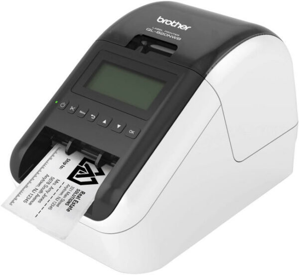 Imprimanta Termic direct BROTHER 300dpi QL-820NWBC, Viteza de tiparire: 176mm/s, Latime maxima de imprimare: 58mm|Conectivitate: USB|Retea|WiFi|BT , Imprimare Cod de bare: DA, include Timbru verde 3.5 RON, „QL820NWBCYJ1”